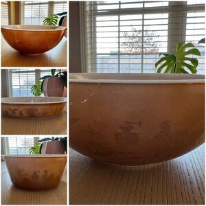 Pyrex Early American brown 22 karat gold 444 442 475 21 set of 4 vintage eagle m